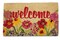 1'6"x2'6" Fresh Flowers Rectangle Indoor and Outdoor Coir Door Welcome Mat Pink and Yellow Flowers on Beige Background